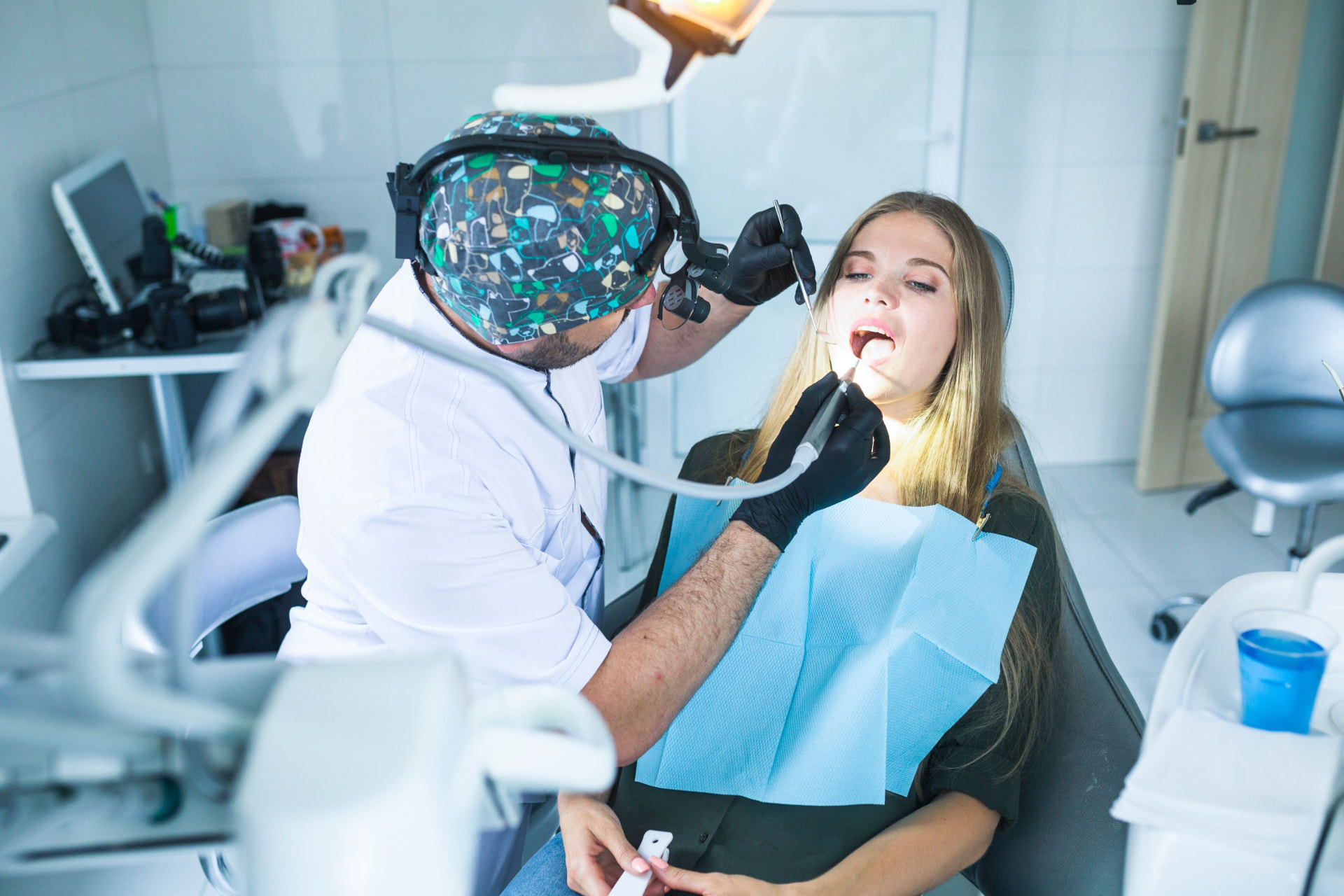 Dentist carrying out a thorough dental examination